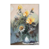 Tableau HST "Bouquet de fleurs des champs" signé éc. XX° siècle