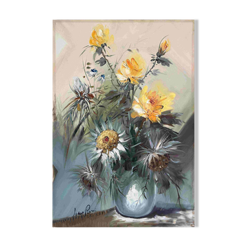 Table HST "Wildflower Bouquet" signed early 20th century