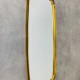 Mirror rearview mirror gold strapping Schönform 60s