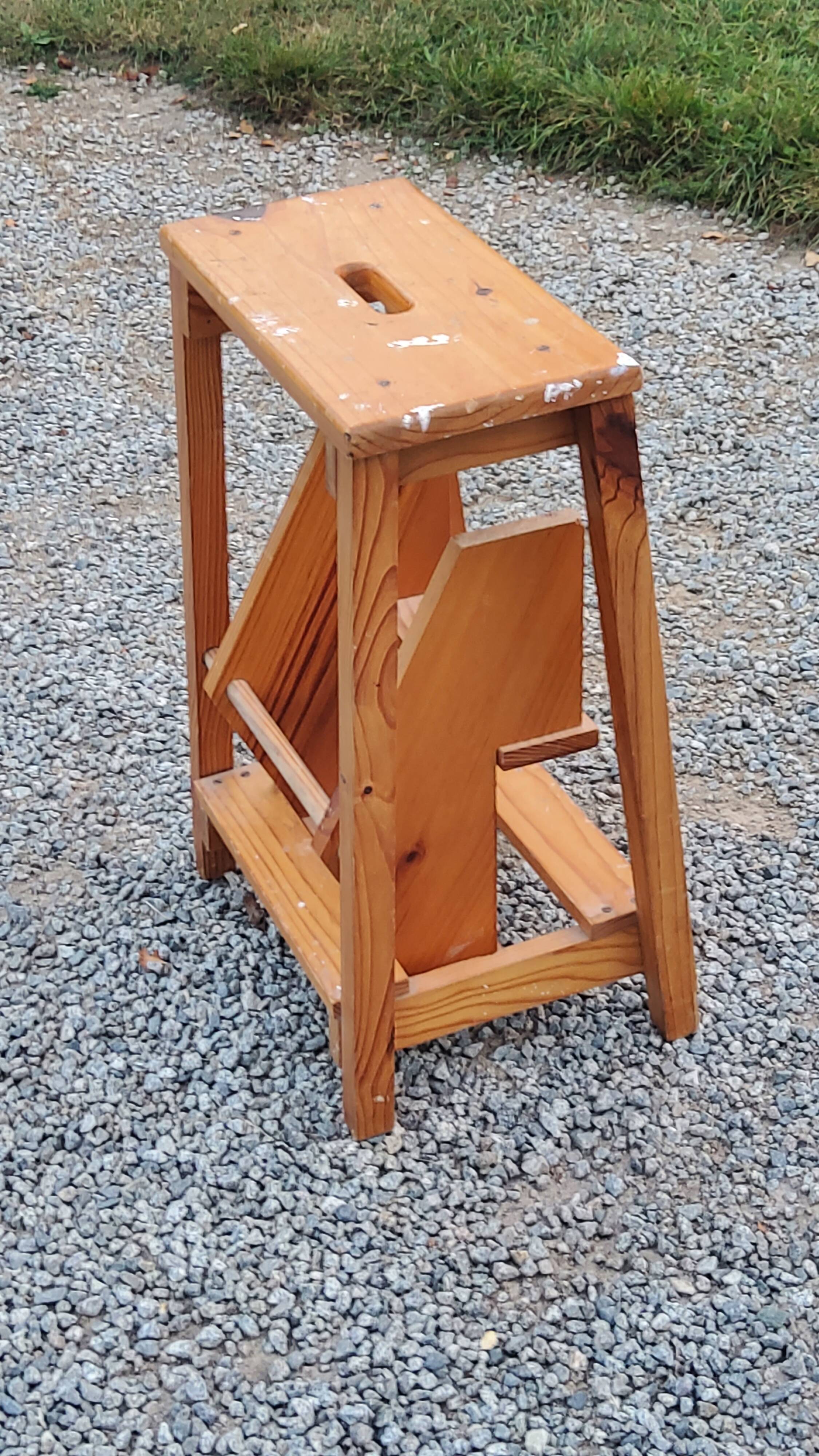 Escabeau en bois pliant 3 marches