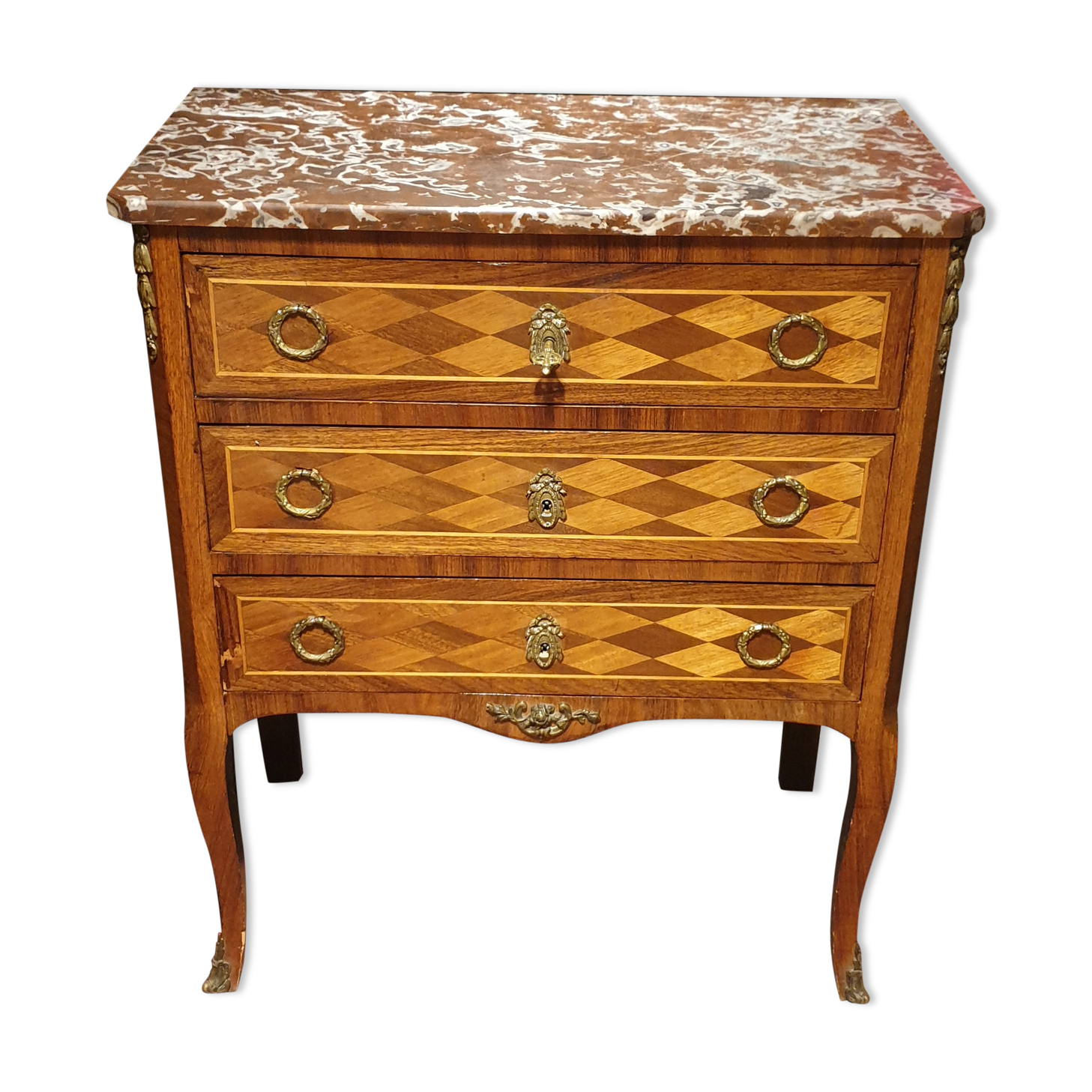 Chest of drawers 3 drawers Louis XV
