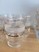 Set of 11 granite glass cups and golden edging