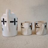 Two Badonviller cups and pitcher