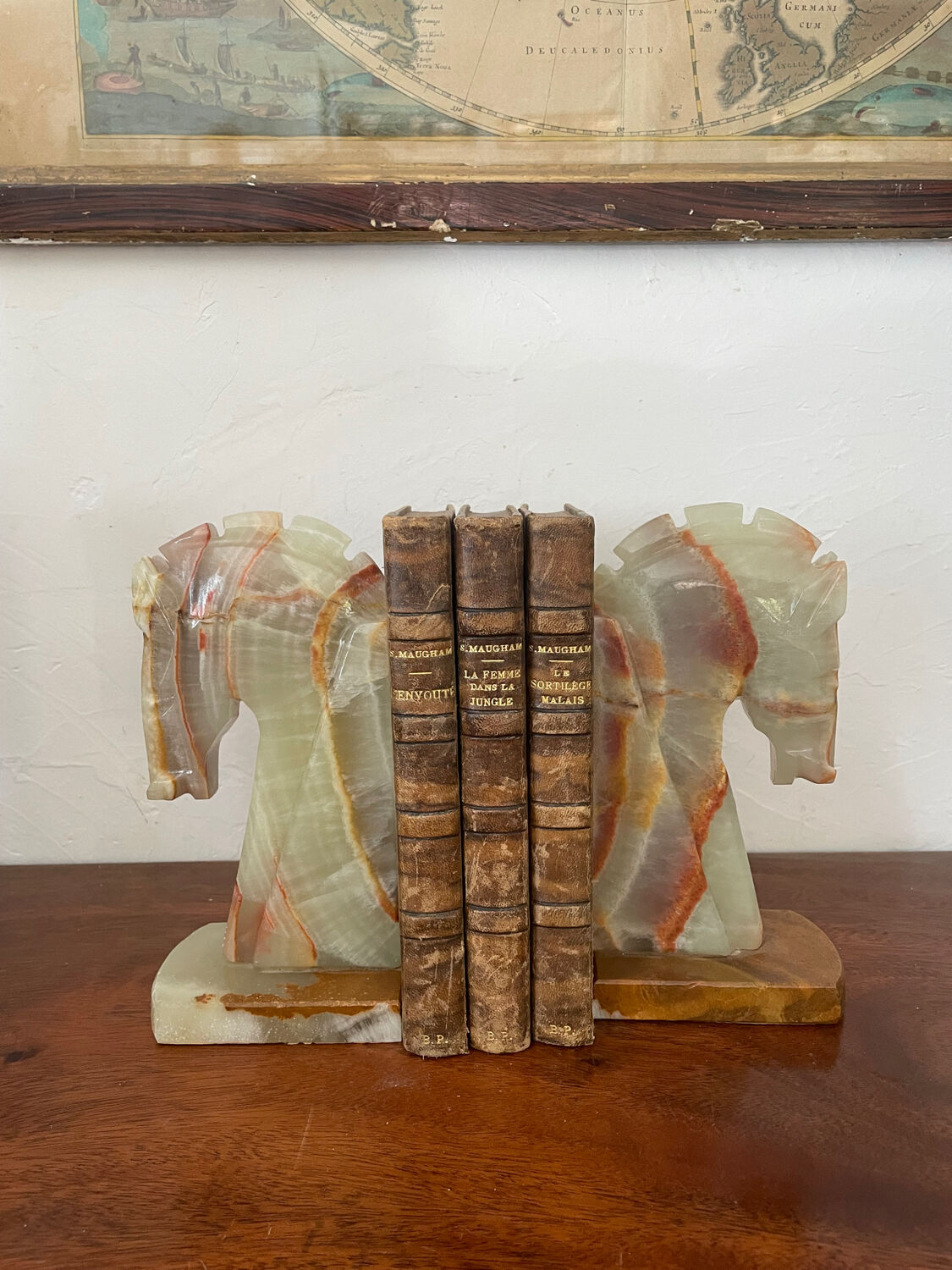 Pair of vintage onyx bookends