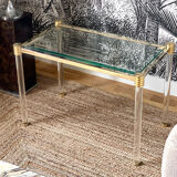 Glass and plexi side table 1980