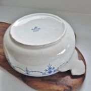 Iron earth soup tureen or vegetable dish bourgeois paris store model vieux lille blue garlands