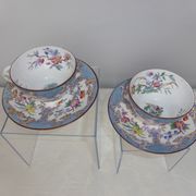 Pair of Rörstrand porcelain coffee cups with Japanese floral decoration