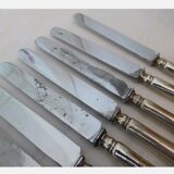12 anciens couteaux Manche argent fourré