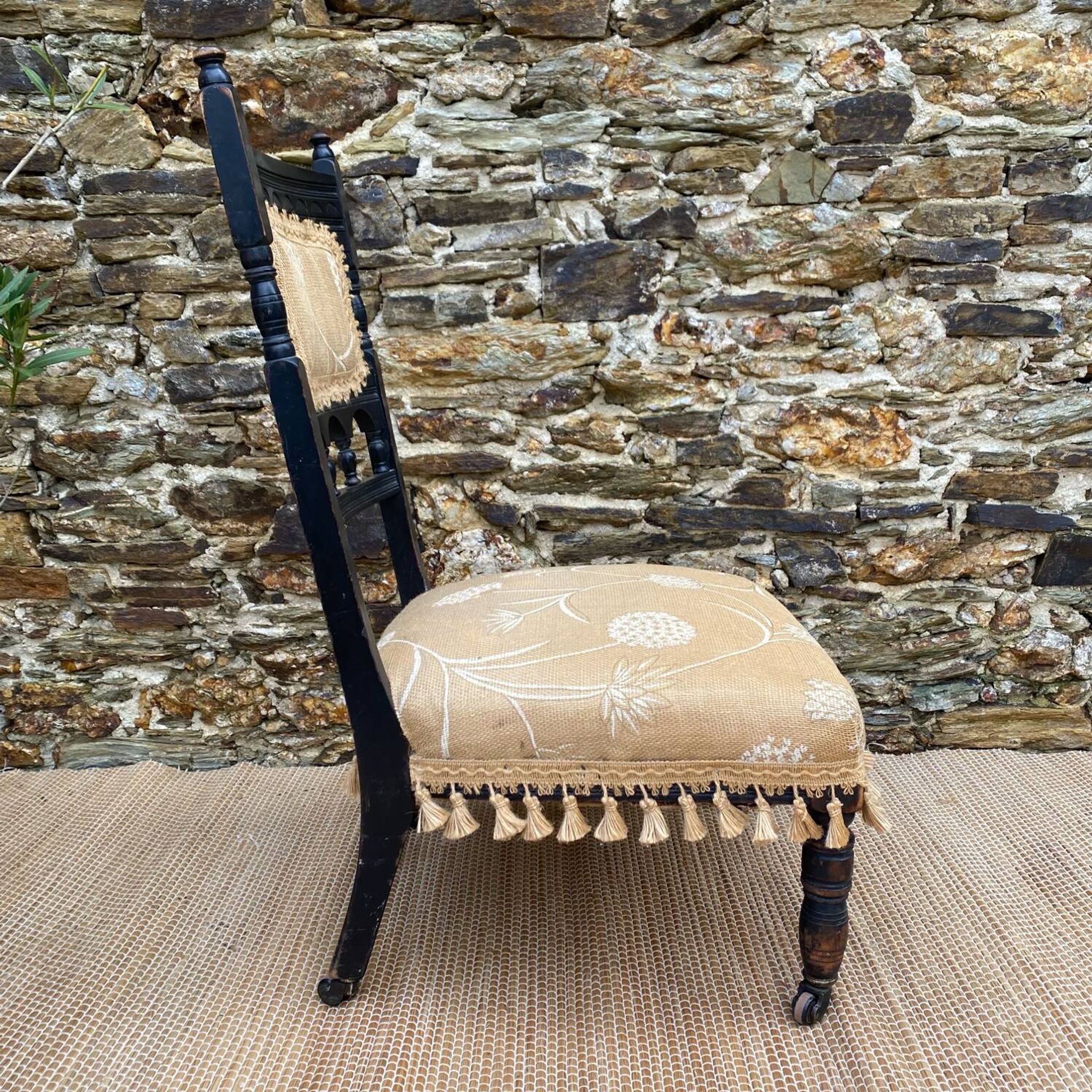 Victorian style nurse's chair, late 19th century fireside chair