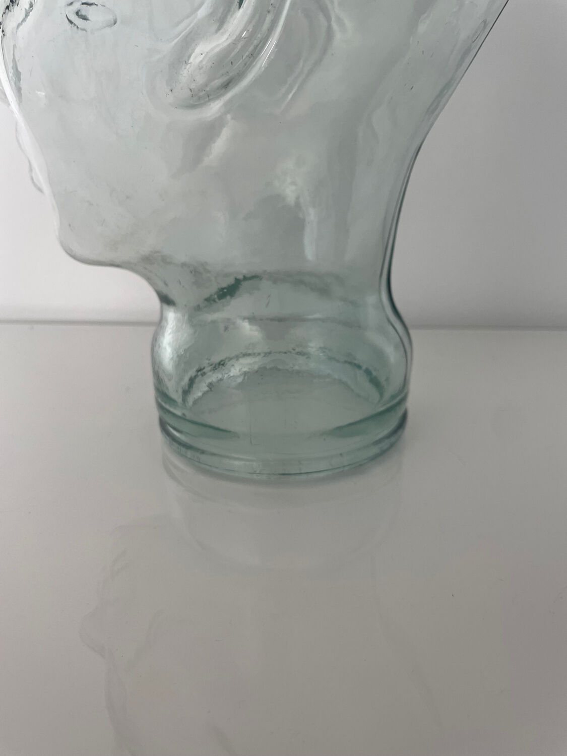 Mannequin head with glass hat