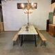 Large pine guinguette farm table