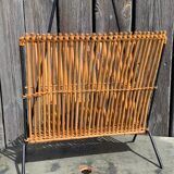Rattan and bamboo magazine holders 60s