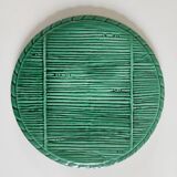 Green ceramic straw effect trivet