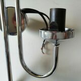 Double chrome and opaline 70 's slim design wall light