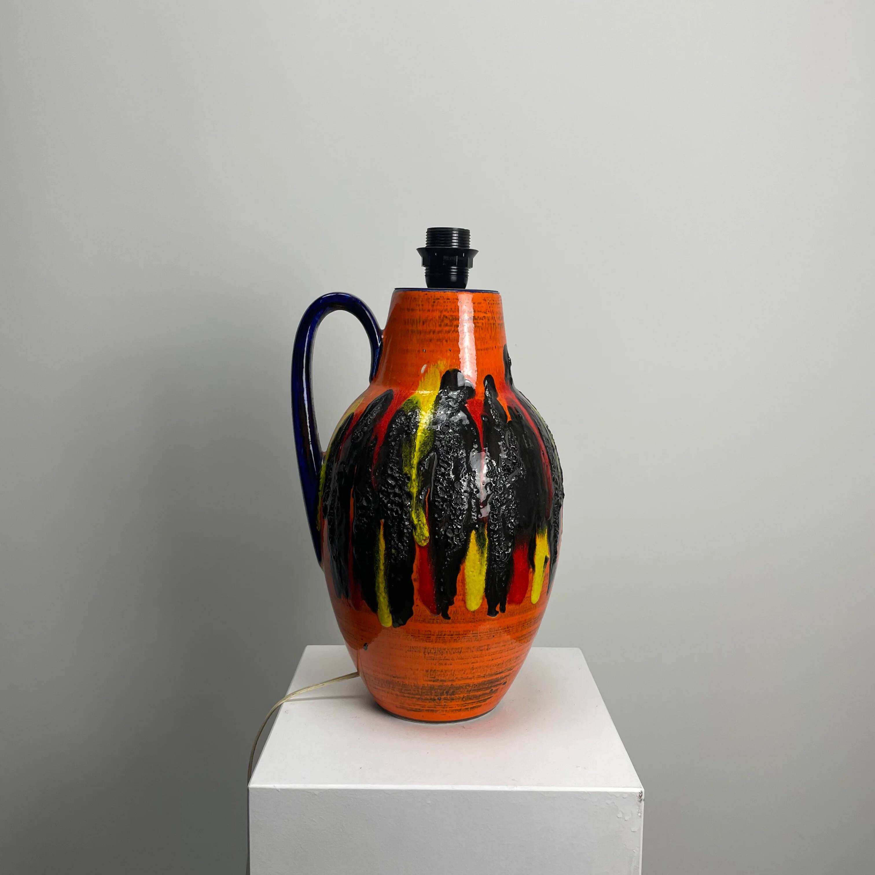 Ceramic table lamp by Scheurich from West Germany 1960