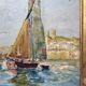 Old painting, sailboat, signed lower right, 70s/80s
