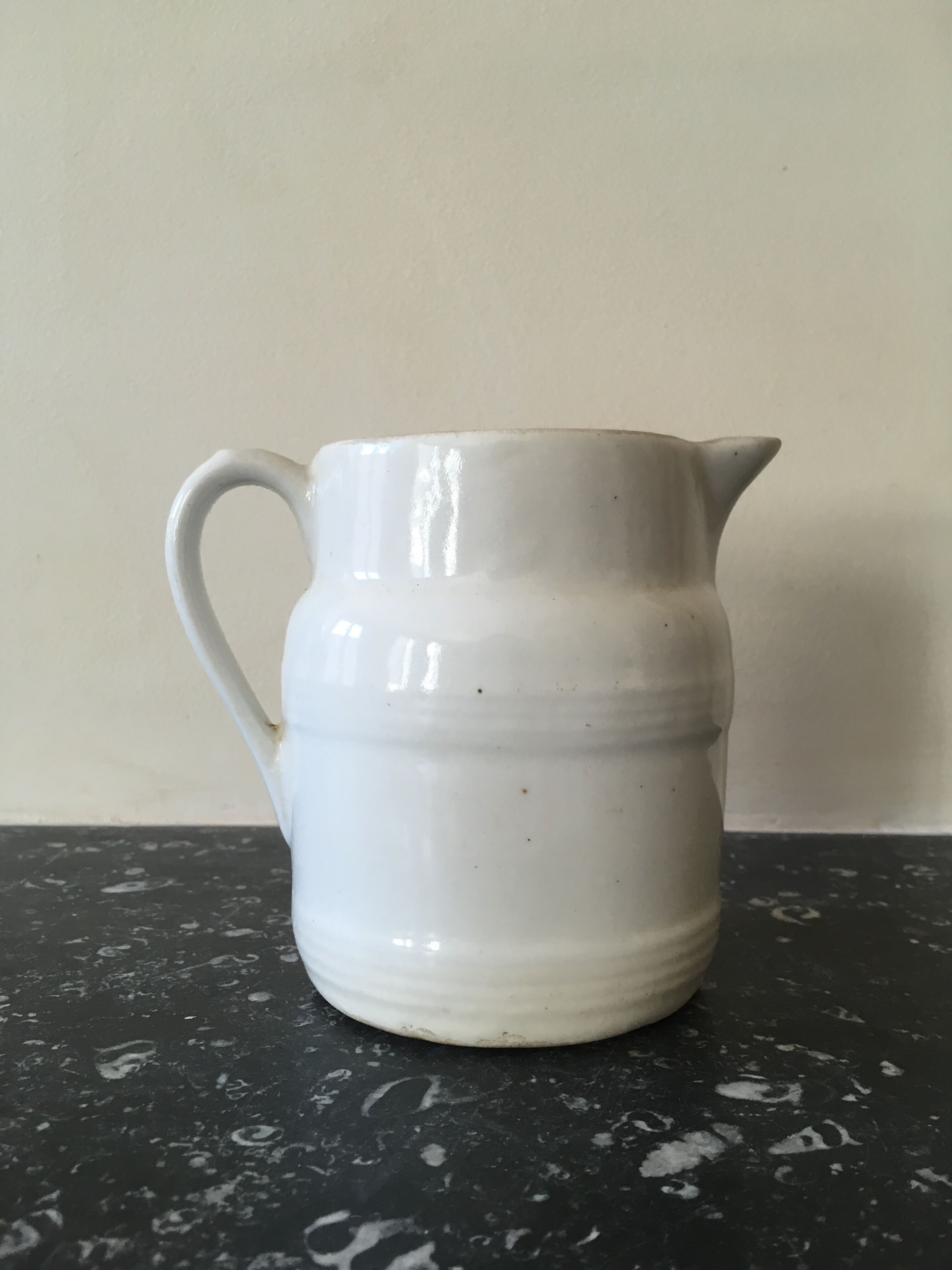 Pitcher in white fire porcelain by P. Precieux