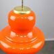 Lampe à suspension italienne du milieu du siècle en verre orange et laiton