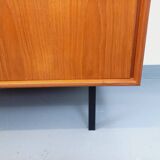 Vintage Scandinavian modernist wardrobe in teak and metal from the 1960s.