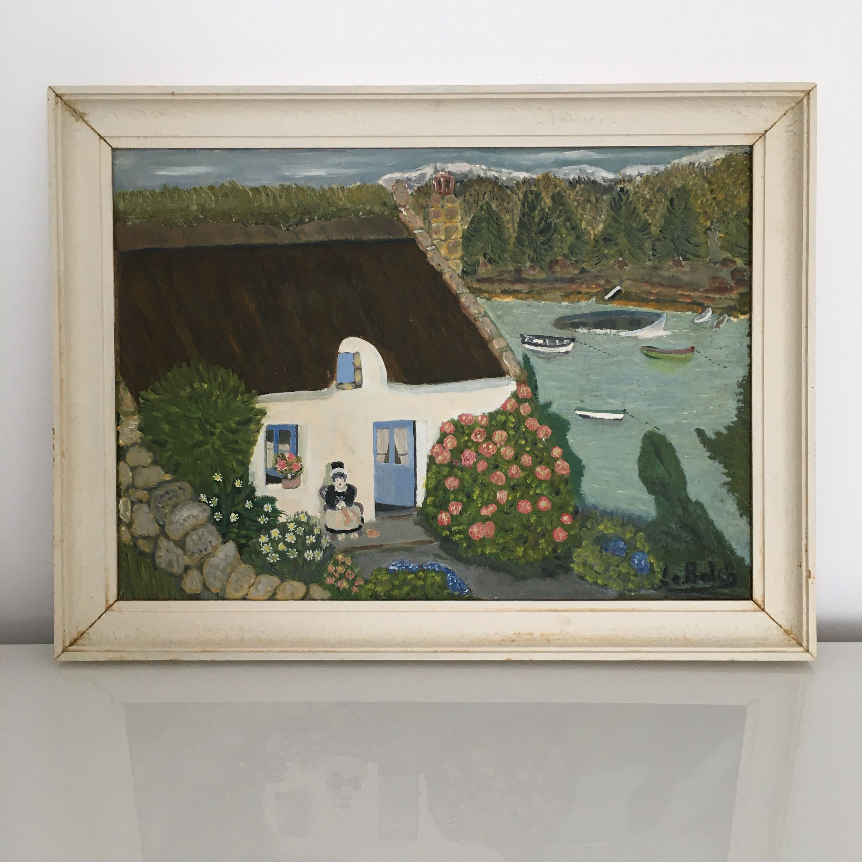 Painting naïve Breton landscape