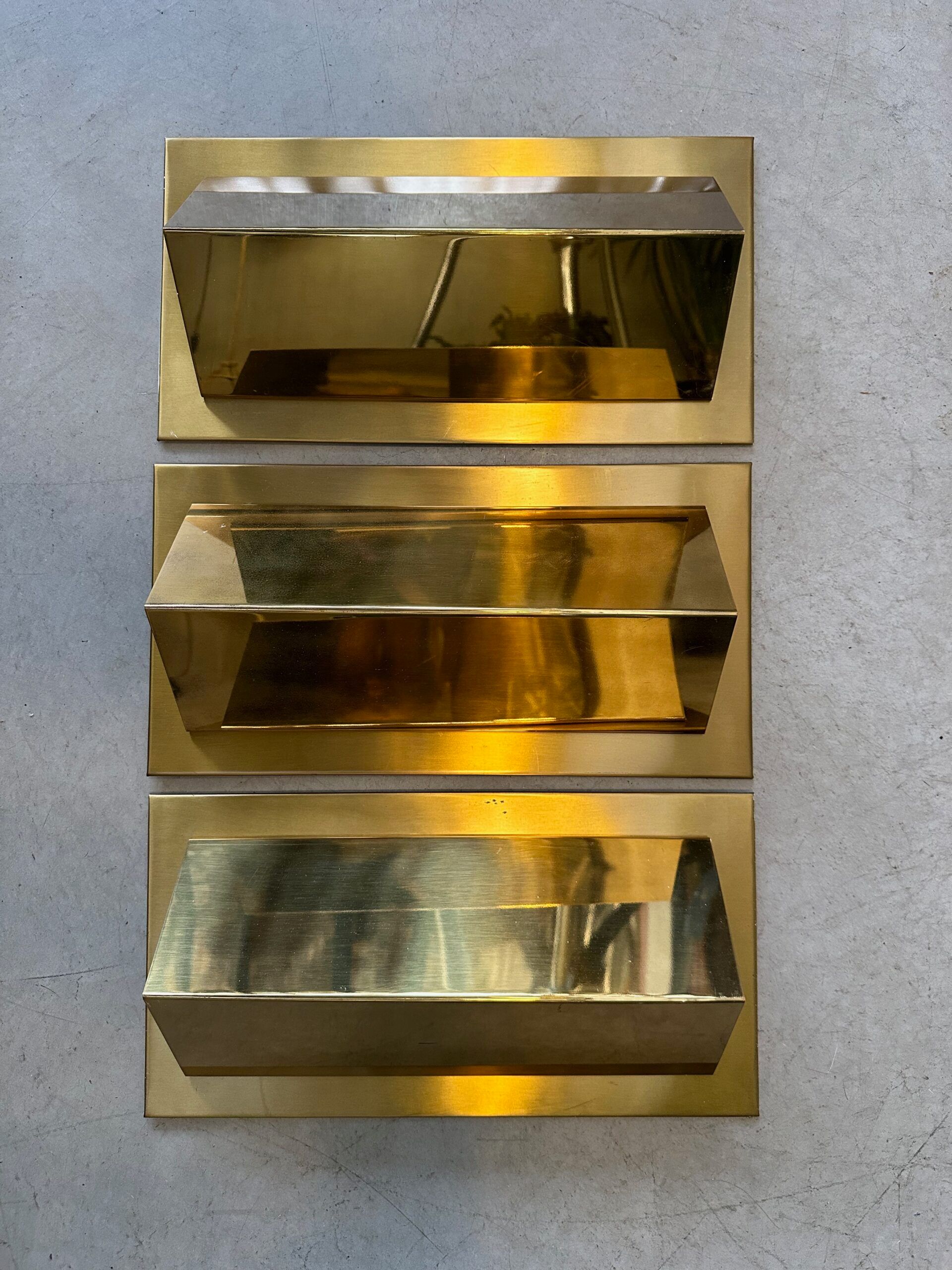 3x vintage wall lamps – brass – LIRO