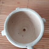 Flower pot with 4-coves in white terracotta