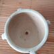 Flower pot with 4-coves in white terracotta