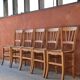 Set of 5 rustic straw chairs