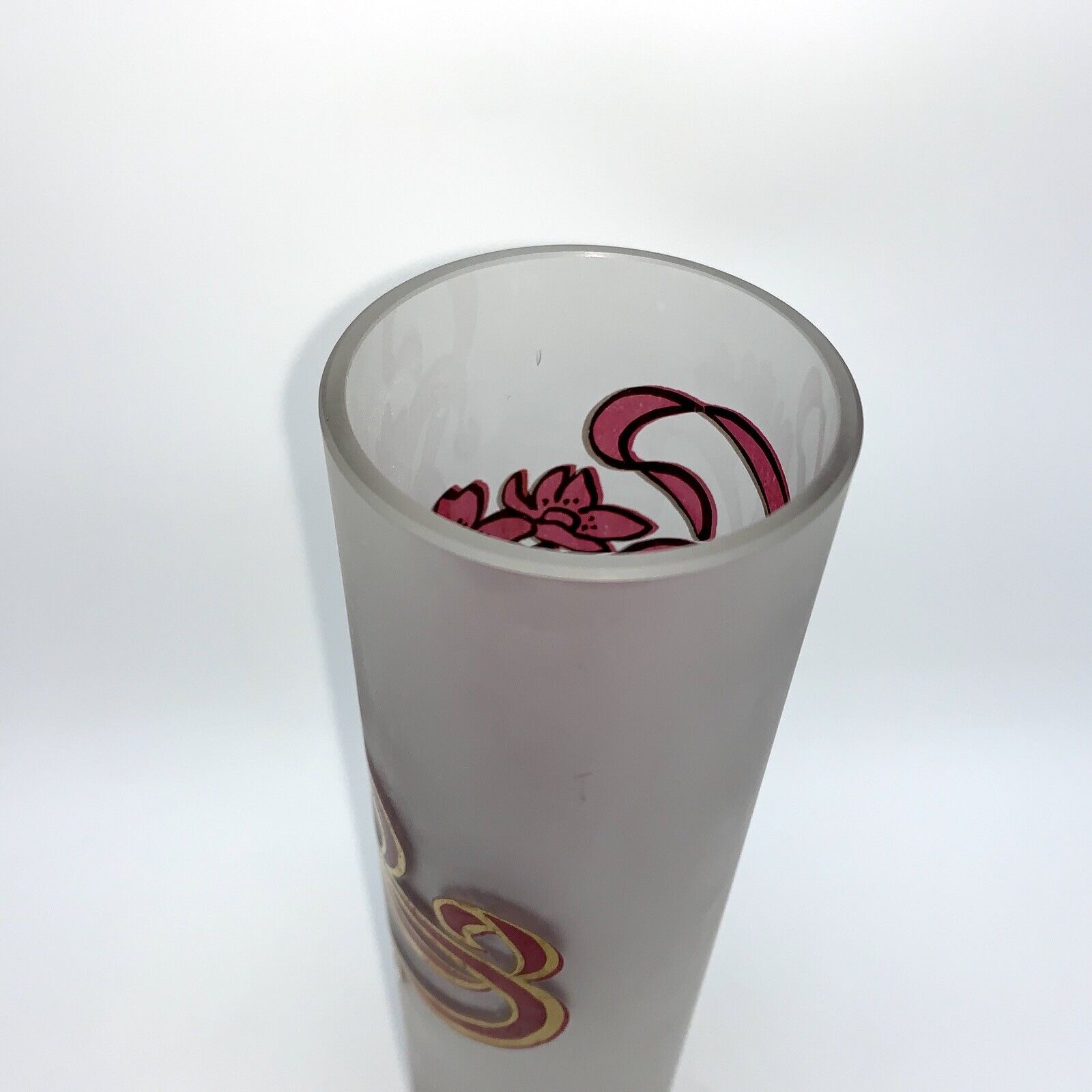 Vase glass scroll painted and gilded floral decoration art nouveau inspiration