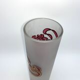Vase glass scroll painted and gilded floral decoration art nouveau inspiration