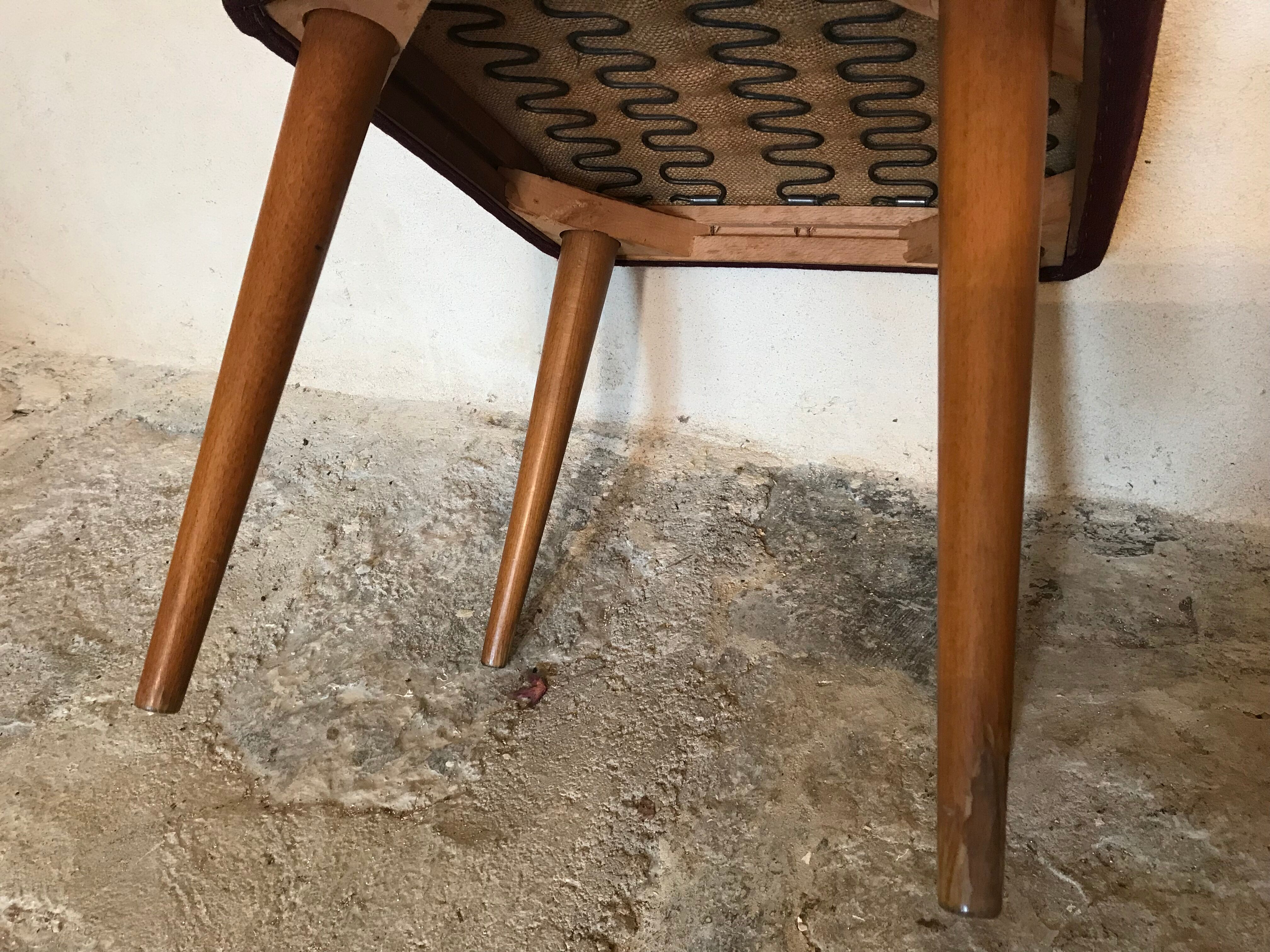 Vintage stool ottoman 1960