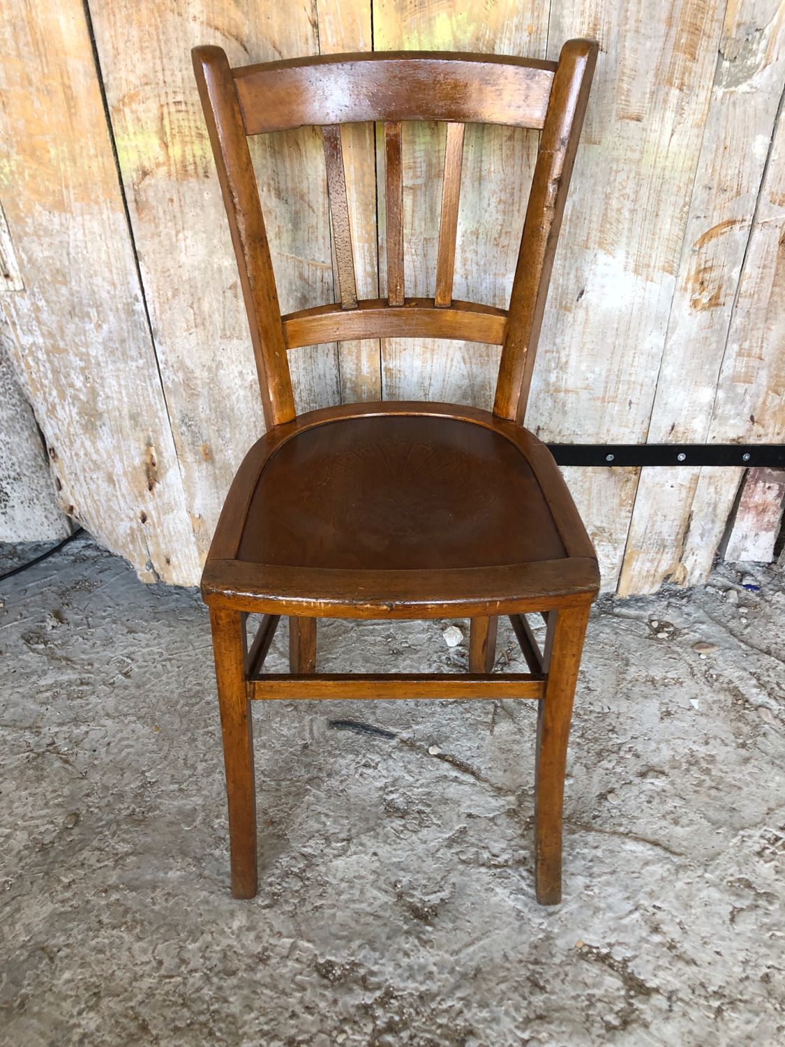 Chair bistrot luterma wood drawing sitting 70s vintage #a197