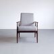 1960 henryk lis mid century armchair in grey tweed