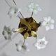 Petite vintage Murano ceiling light white flowers, 1970s