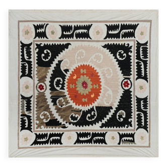 Hand knotted rug, vintage Turkish rug 125x131 cm