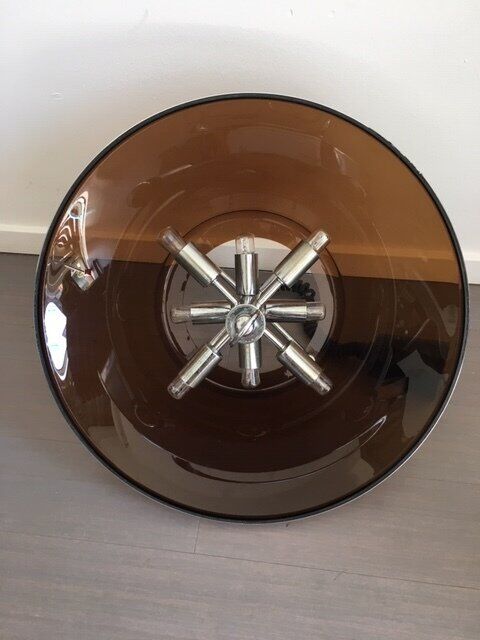 1970's acrylic/chrome 8 bulb hanging lamp.