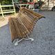 Garden bench with cast iron legs and oak slats