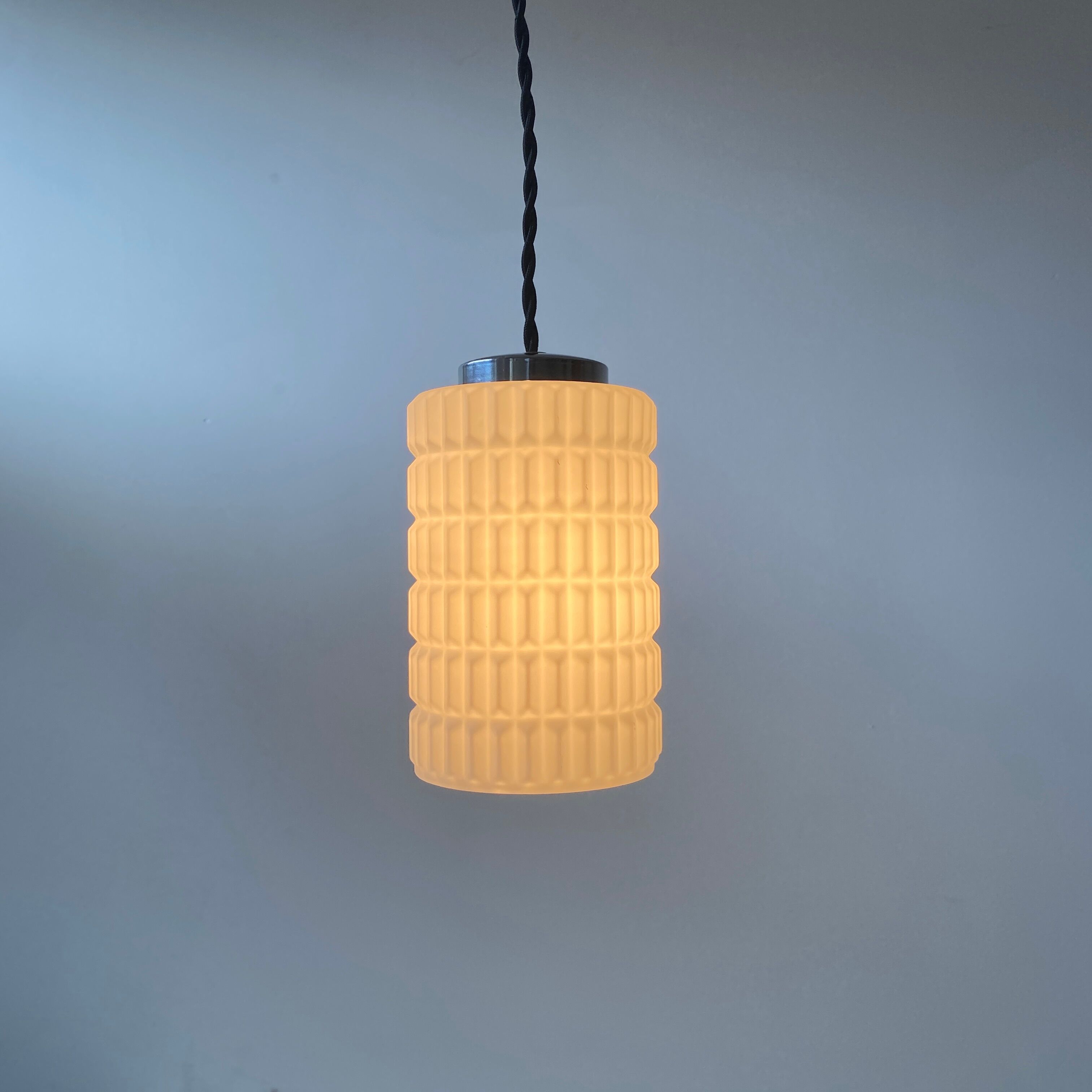 Lot 3 old vintage opaline pendant lamps