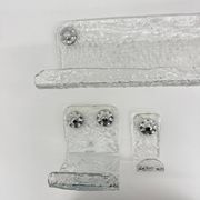 Set of Grohe ice glass bathroom set towel hanger, soap tray and plateau