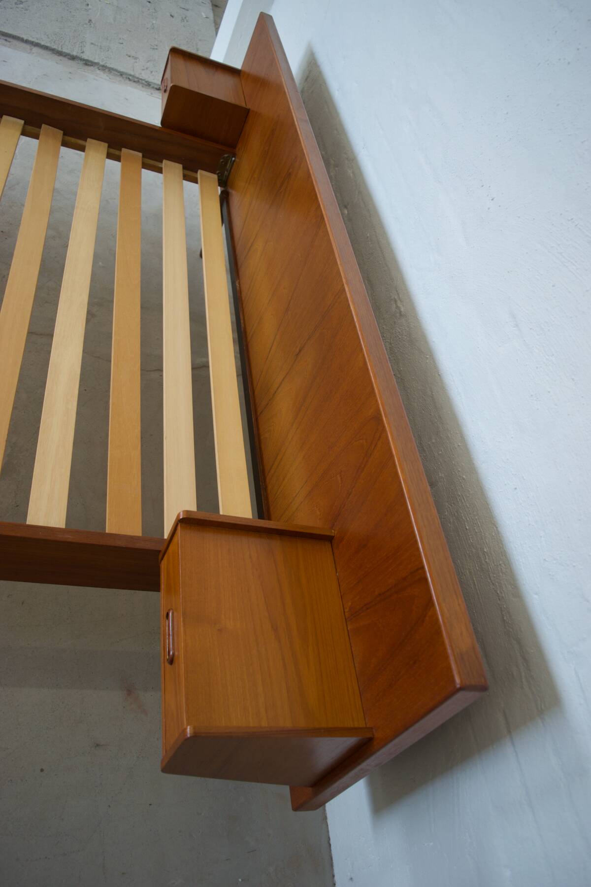 Danish Vintage Teak 'Floating' Bed, 1960s.