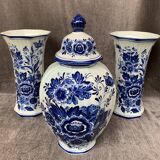 Set of Royal Delft blue vases.