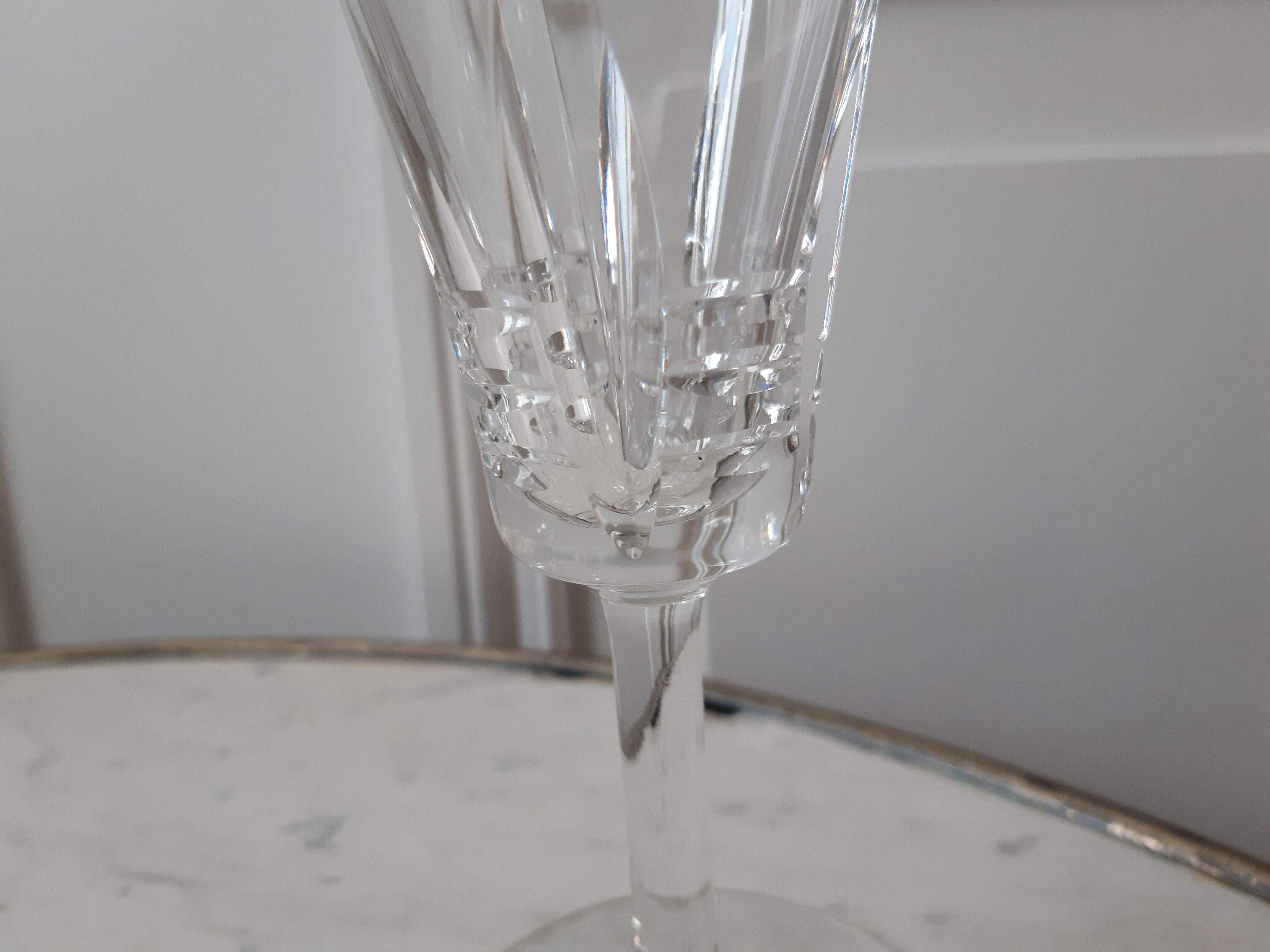Set of 6 crystal champagne flutes