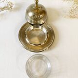 Silver-plated butter dish with elephant motif