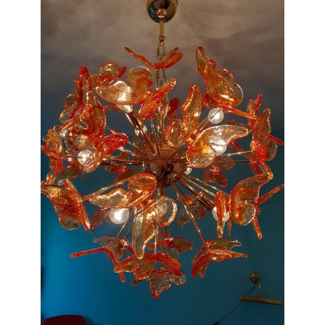 Italian Handmade Butterfly Sputnik Murano Style Glass Chandelier