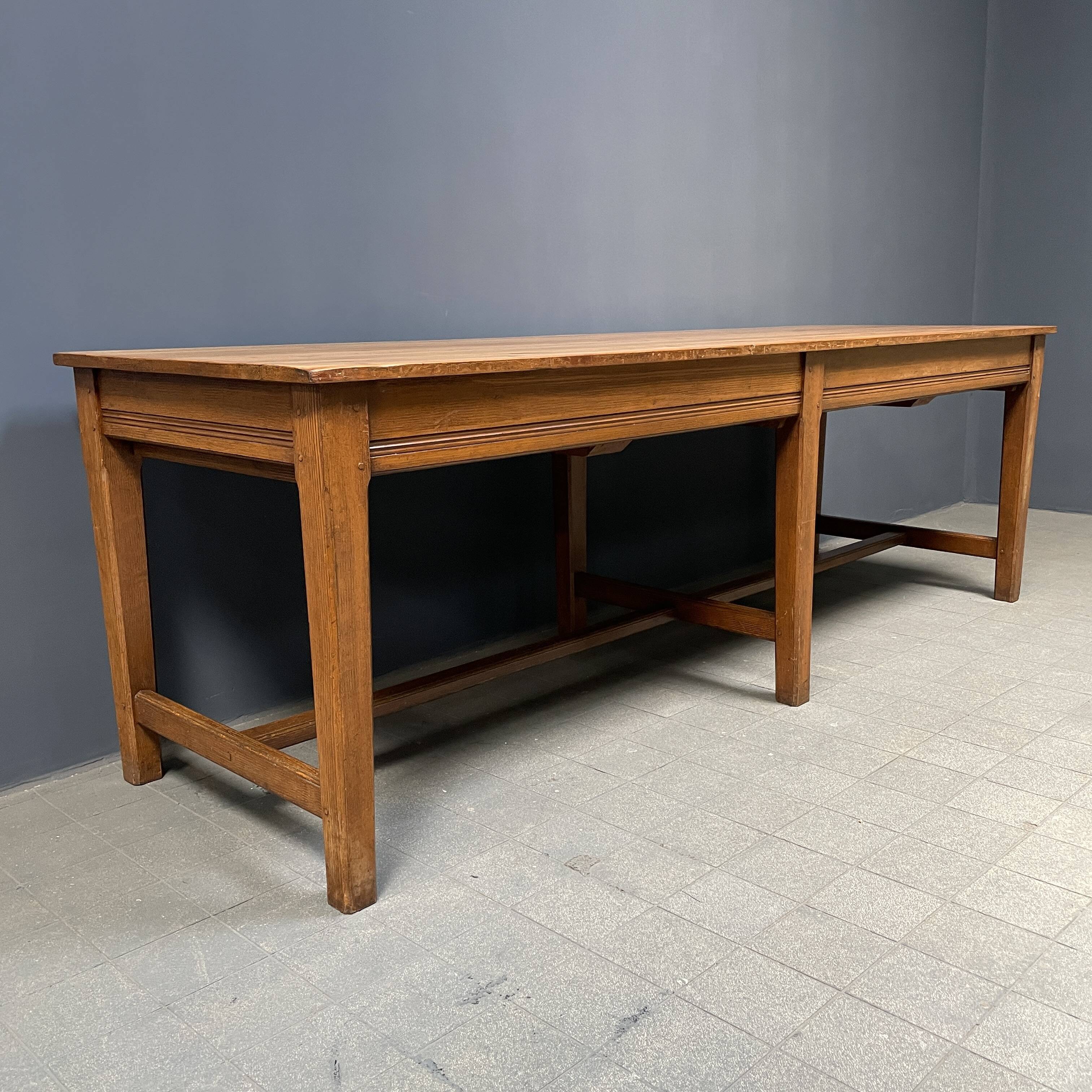 Large antique drapery fabric table