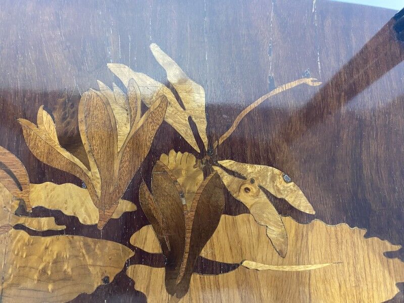 French Art Nouveau two-tier service table by Emile Gallé