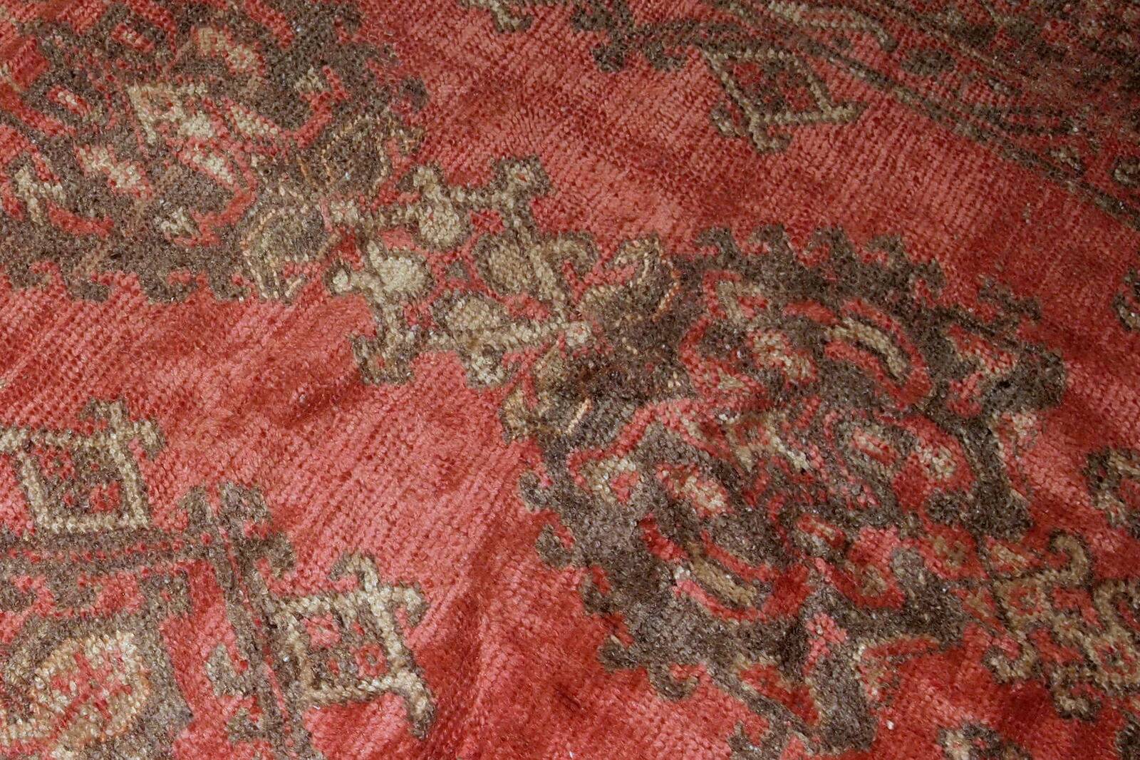 Handmade antique Turkish Oushak rug 9' x 11' (274cm x 335cm) 1900s - 1B764