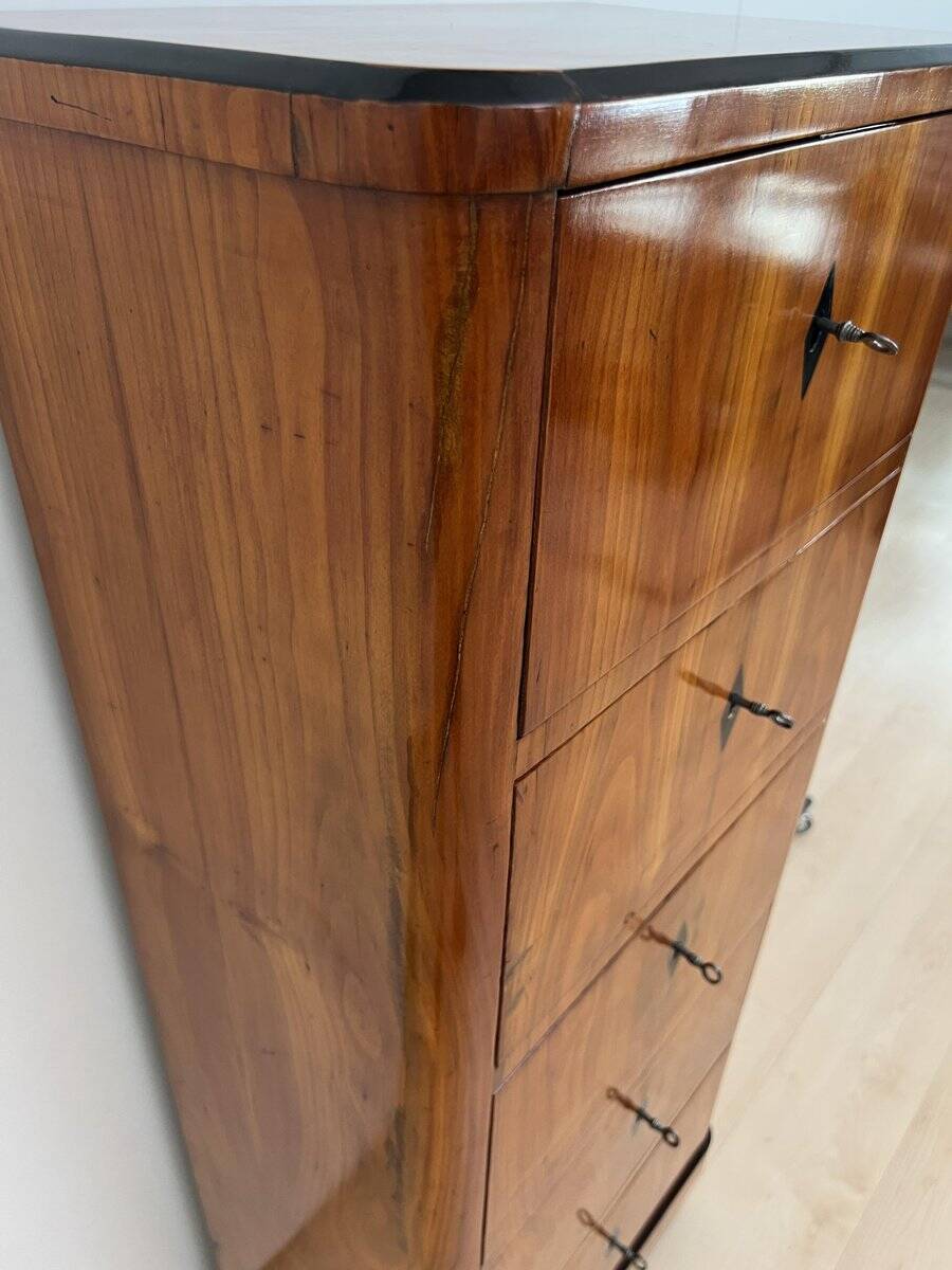 Biedermeier Five-Drawer Chiffonier in Cherry Veneer, South Germany, 1830s