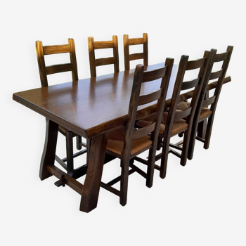 6 chairs and table aranjou olavi hanninen brutalist adorns vintage