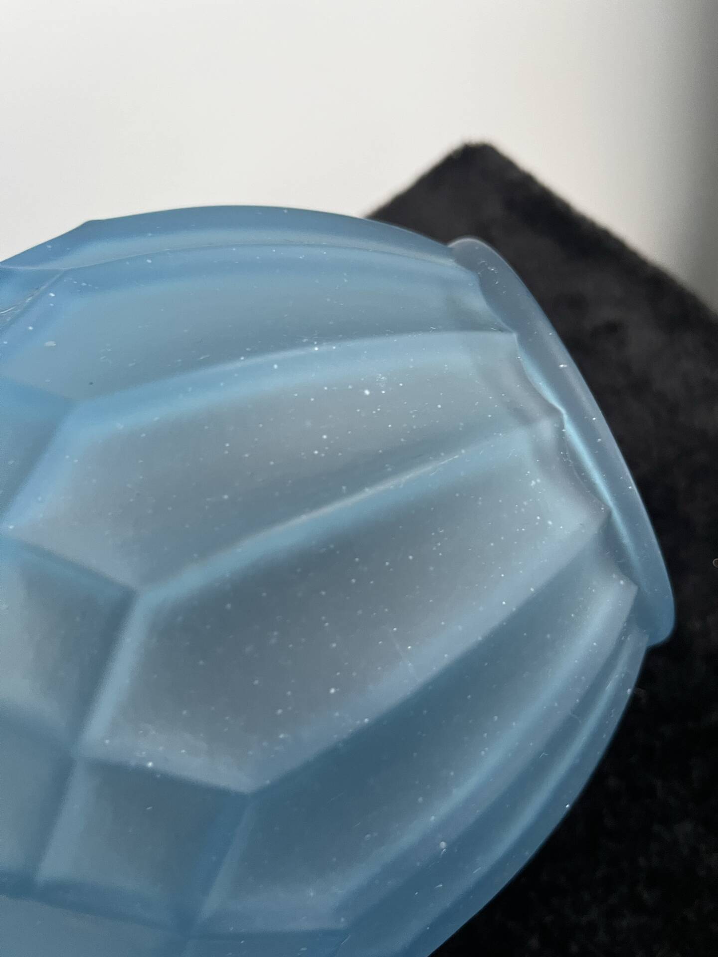 Art Deco vase in frosted blue glass